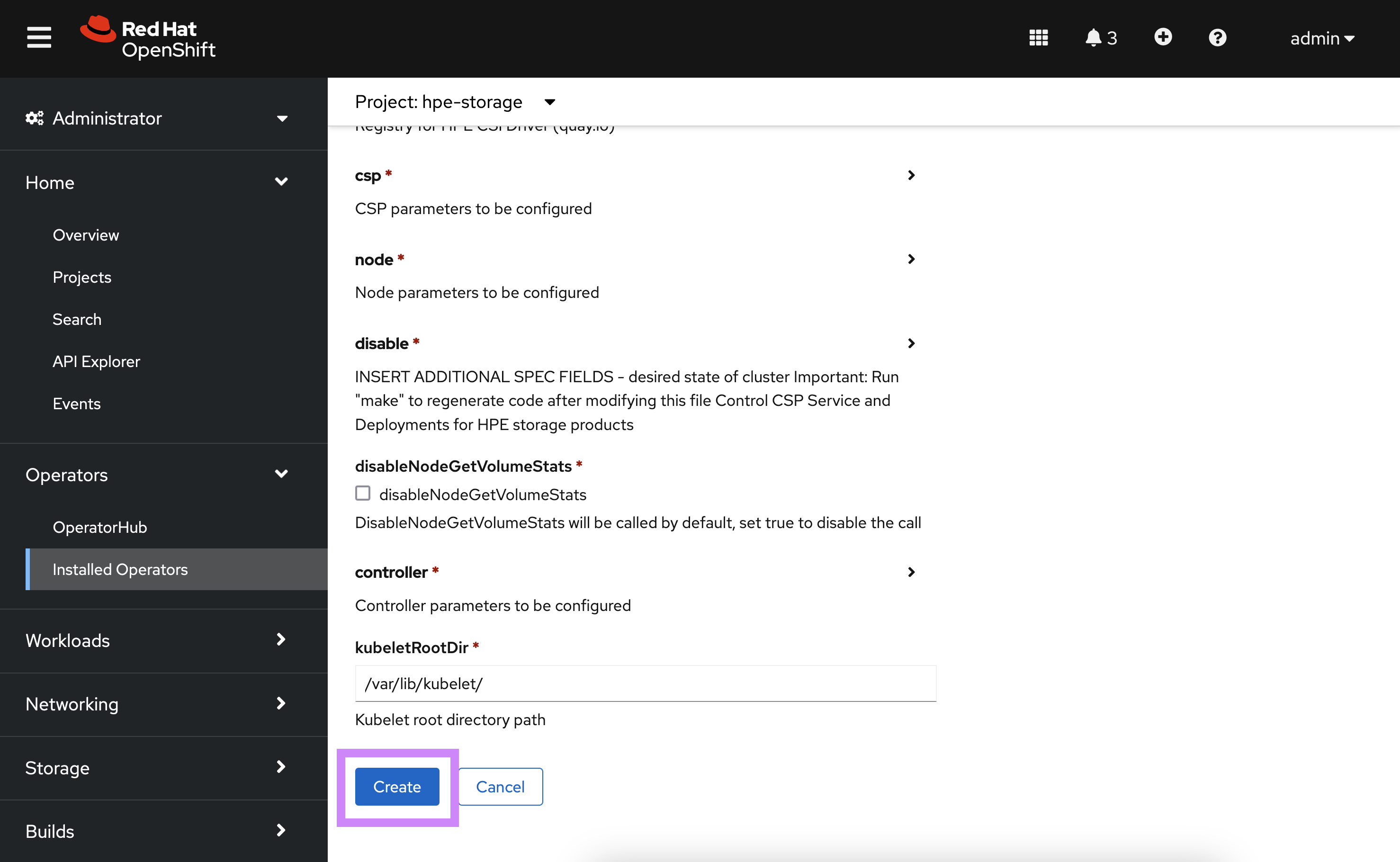 Configure instance